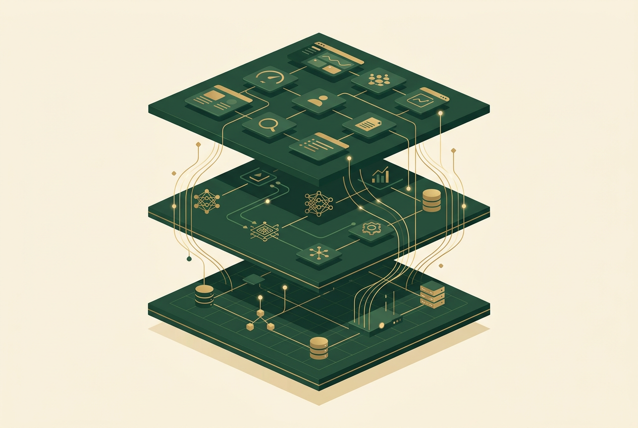 AI Agent 分层技术架构示意图
